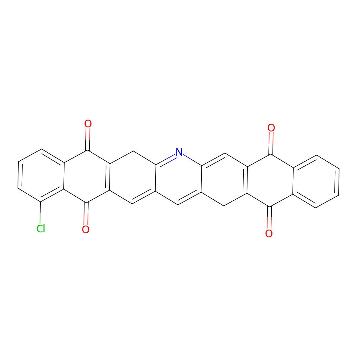 5,9,14,18-Anthrazinetetrone, chloro-6,15-dihydro- molecular structure, CAS 1324-27-2