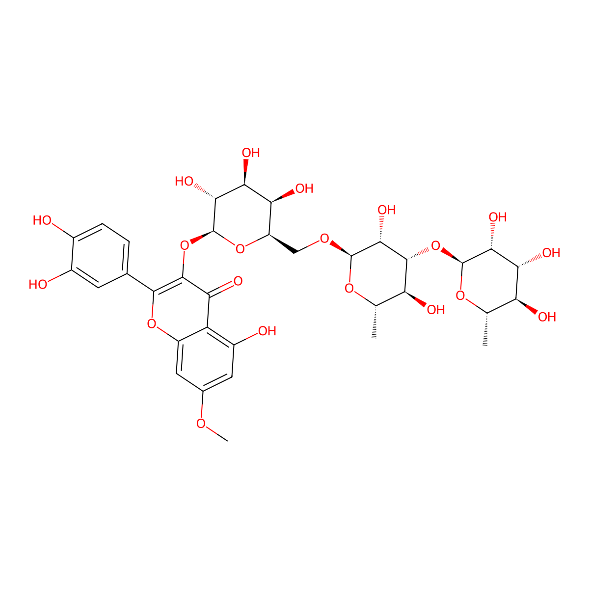 Xanthorhamnin molecular structure, CAS 1324-63-6