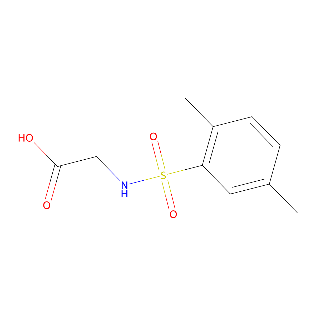 (2,5-Dimethyl-benzenesulfonylamino)-acetic acid molecular structure, CAS 13240-18-1
