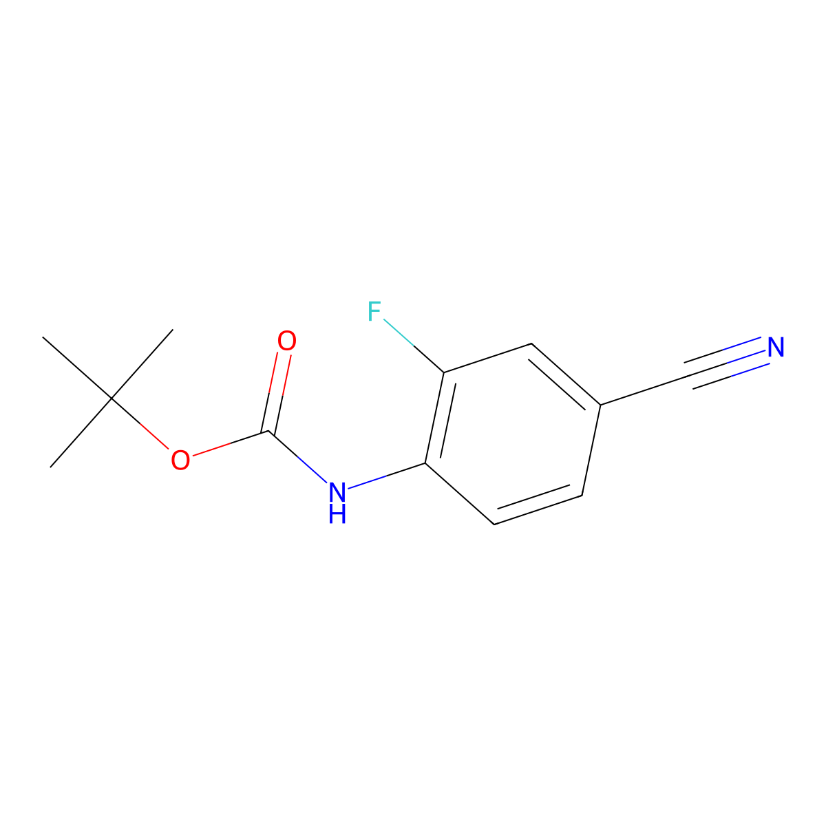 tert-butyl N-(4-cyano-2-fluorophenyl)carbamate molecular structure, CAS 1324000-27-2