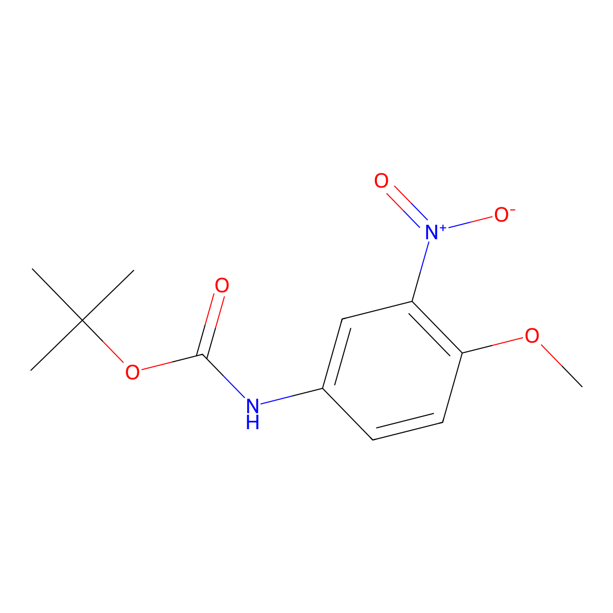 Tert-butyl 4-methoxy-3-nitrophenylcarbamate molecular structure, CAS 1324000-28-3