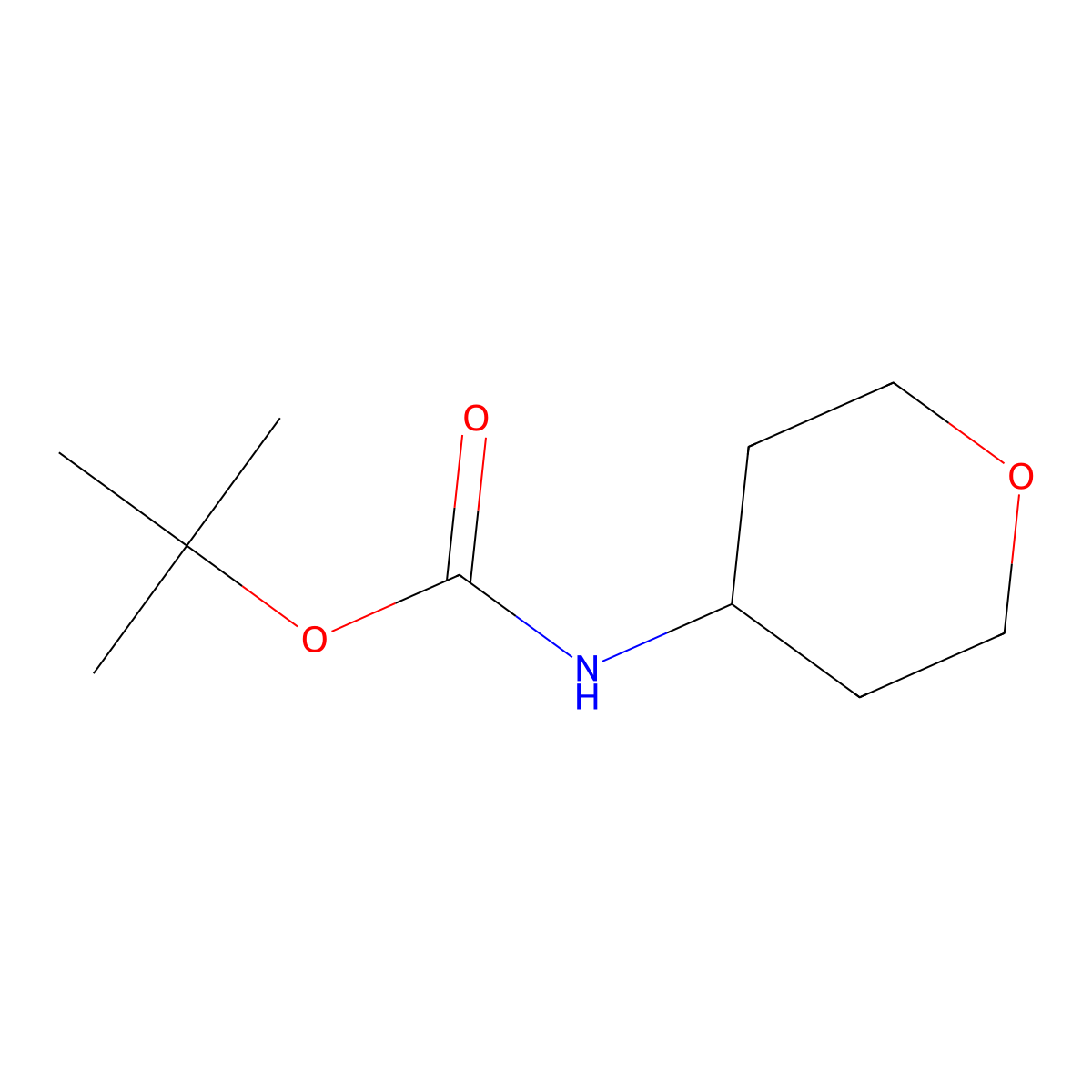 tert-butyl N-(oxan-4-yl)carbamate molecular structure, CAS 1324000-32-9