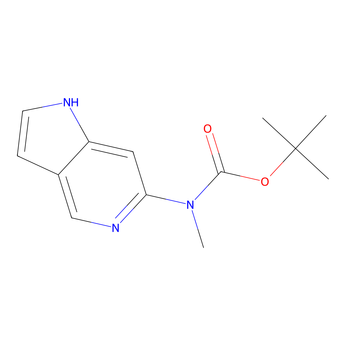tert-Butyl methyl(1H-pyrrolo[3,2-c]pyridin-6-yl)carbamate molecular structure, CAS 1324002-83-6