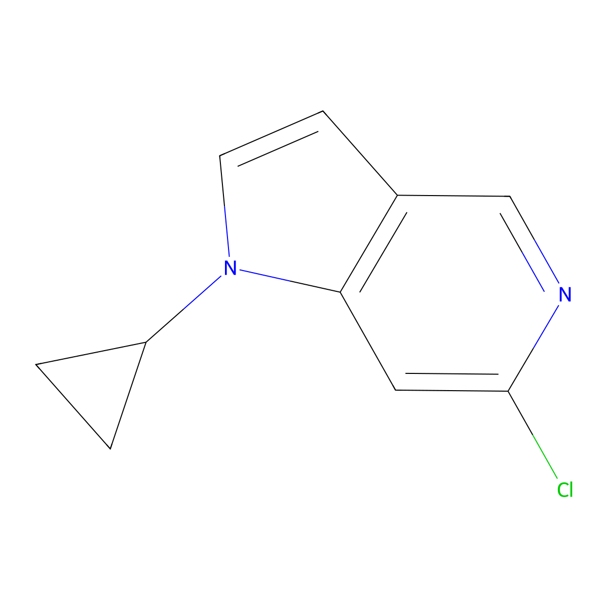 6-chloro-1-cyclopropyl-1H-pyrrolo[3,2-c]pyridine molecular structure, CAS 1324003-17-9