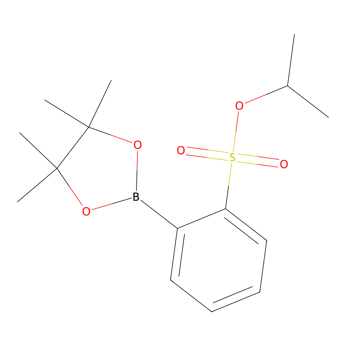 Isopropyl 2-(4,4,5,5-tetramethyl-1,3,2-dioxaborolan-2-yl)benzenesulfonate molecular structure, CAS 1324003-62-4