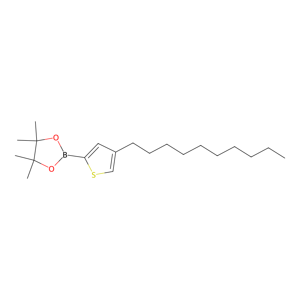2-(4-Decyl-2-thienyl)-4,4,5,5-tetramethyl-1,3,2-dioxaborolane molecular structure, CAS 1324007-28-4