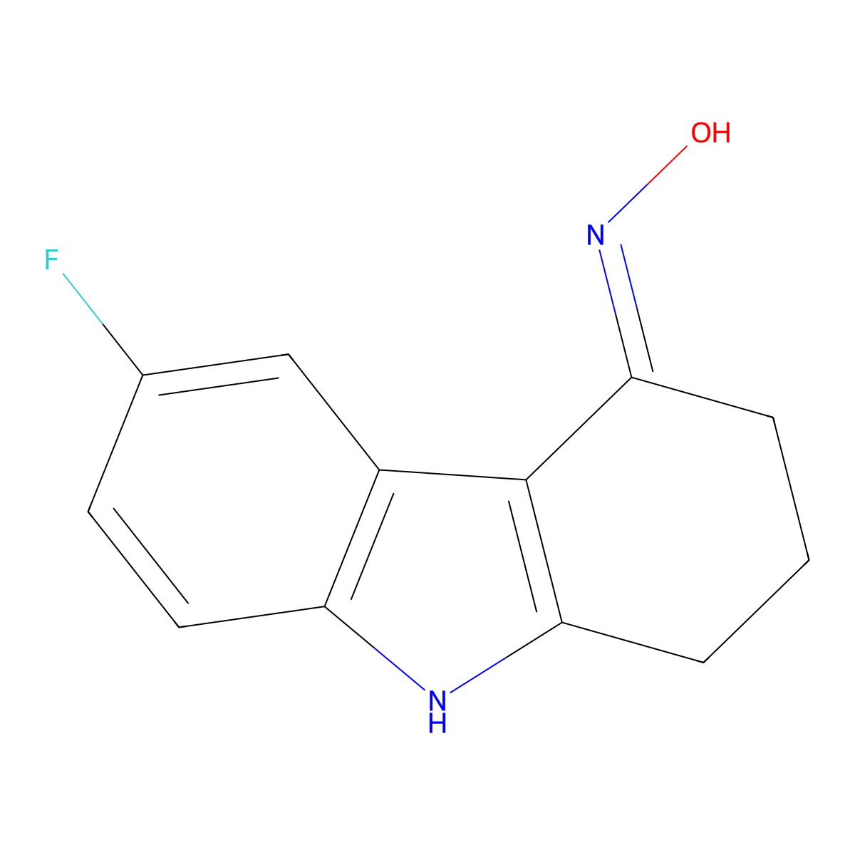N-(6-fluoro-1,2,3,9-tetrahydrocarbazol-4-ylidene)hydroxylamine molecular structure, CAS 1324008-36-7