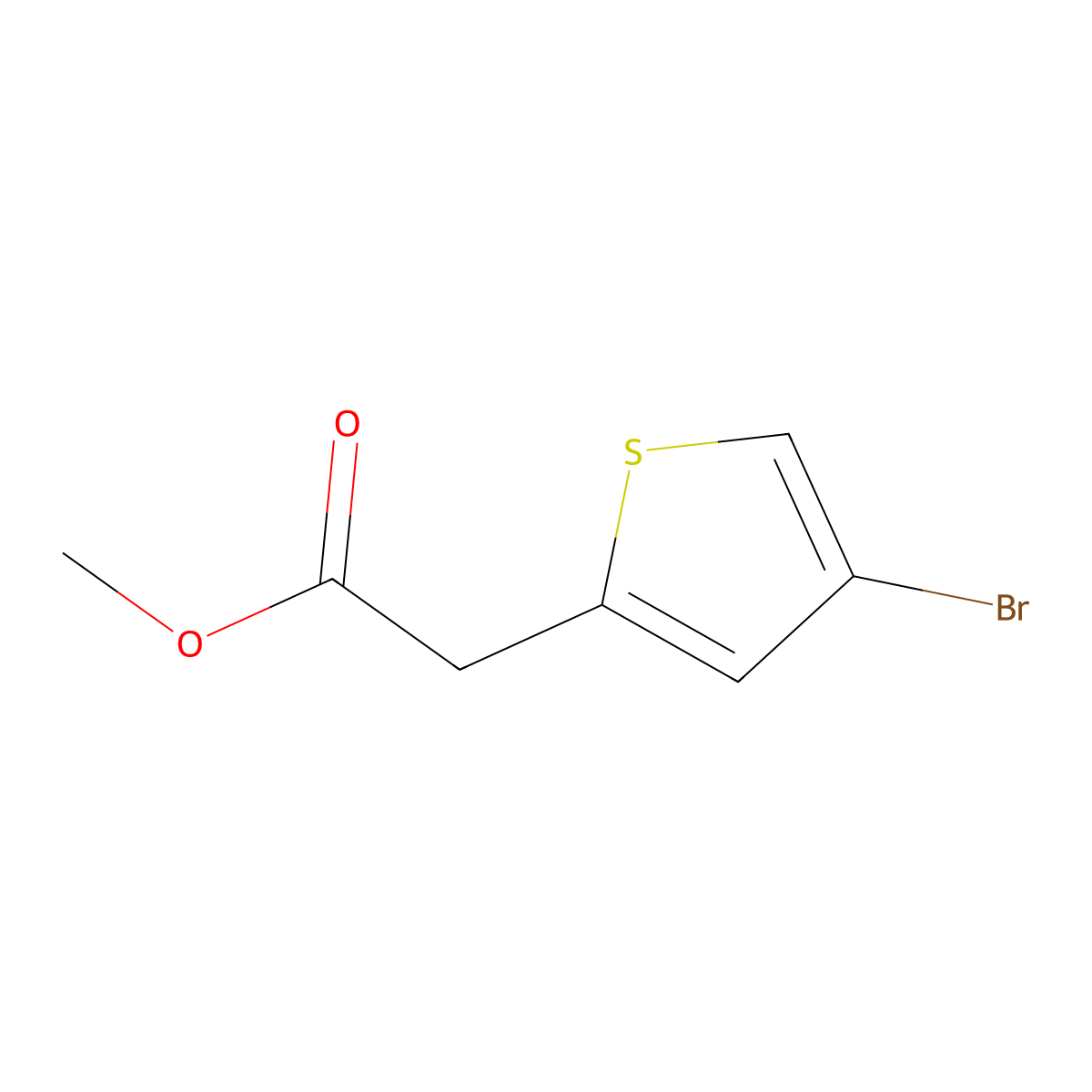 Methyl 2-(4-bromothiophen-2-yl)acetate molecular structure, CAS 1324010-54-9