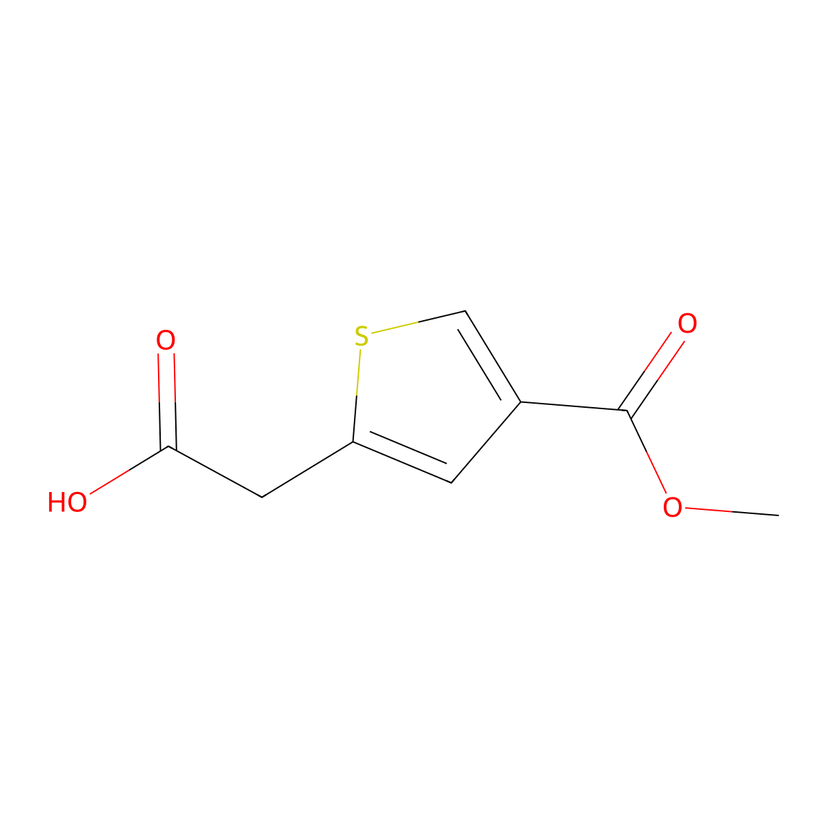 2-[4-(Methoxycarbonyl)thiophen-2-yl]acetic acid molecular structure, CAS 1324010-56-1