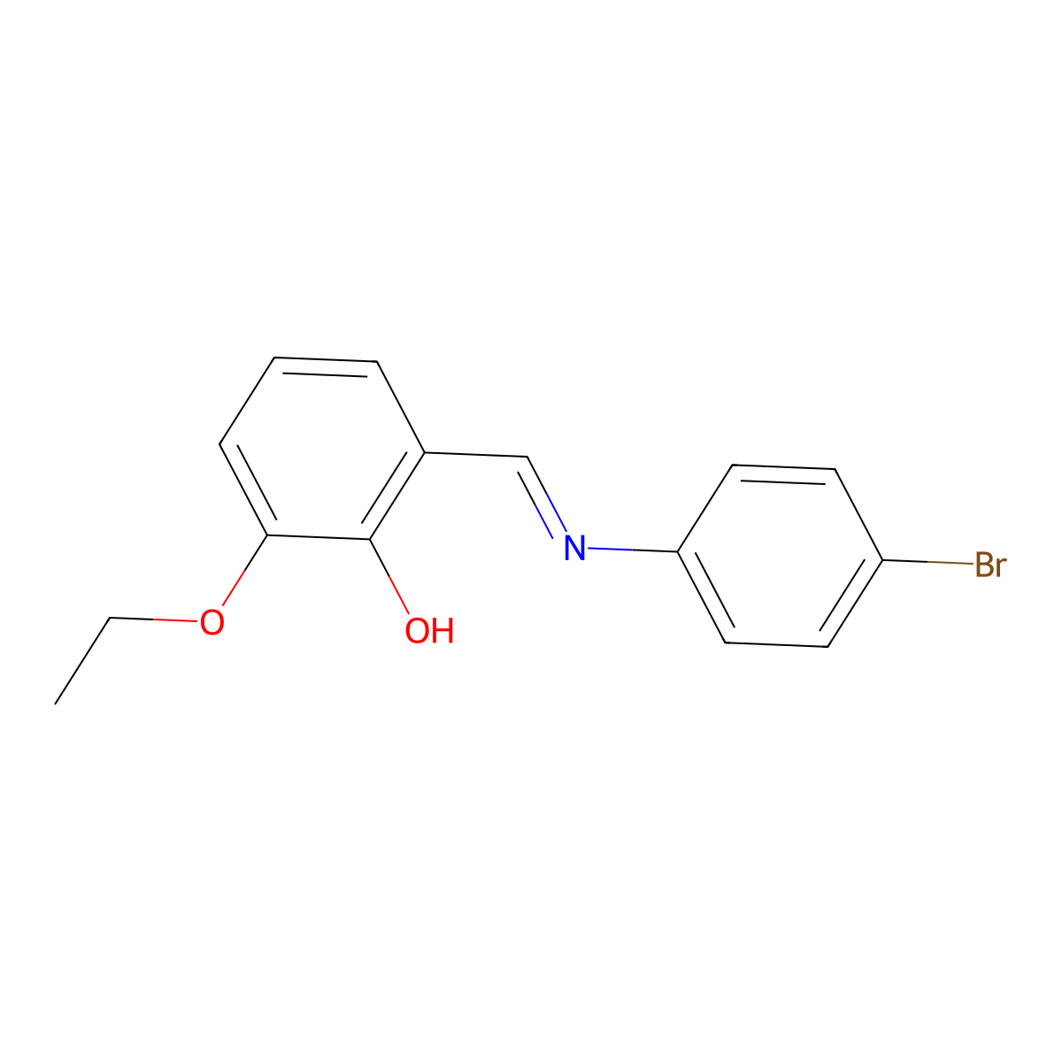 2-{(E)-[(4-bromophenyl)imino]methyl}-6-ethoxyphenol molecular structure, CAS 1324052-29-0