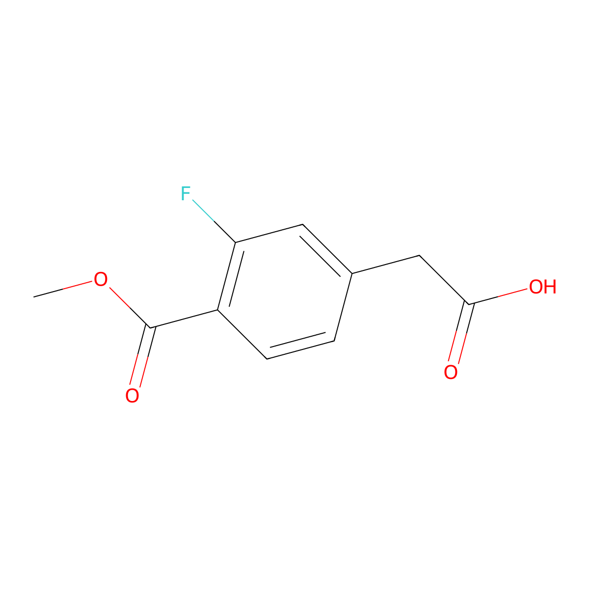 2-[3-Fluoro-4-(methoxycarbonyl)phenyl]acetic acid molecular structure, CAS 1324054-60-5