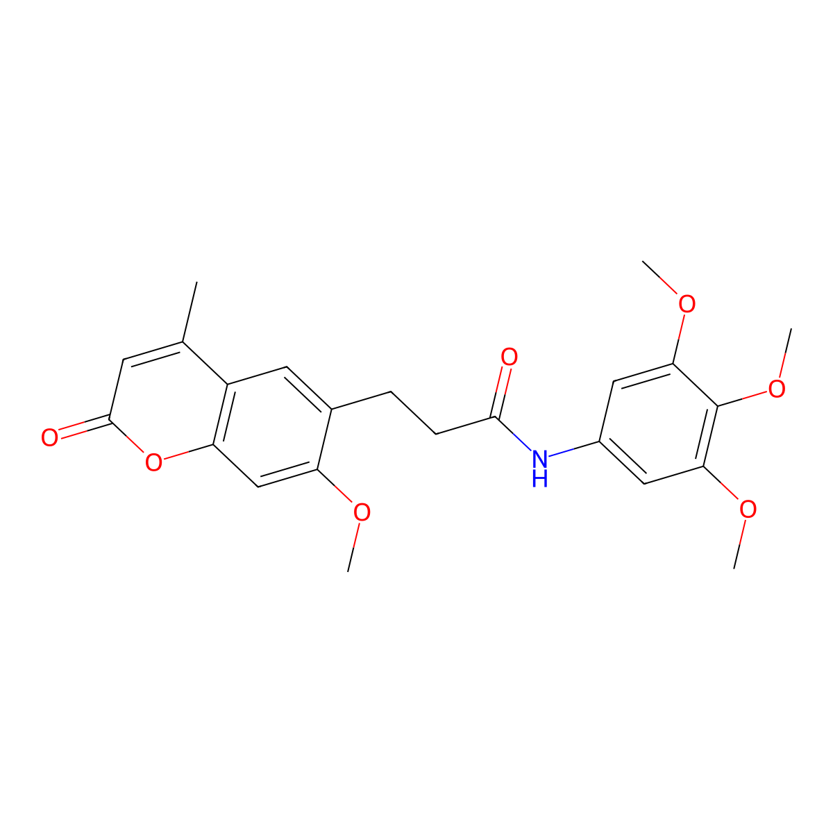 3-(7-methoxy-4-methyl-2-oxo-2H-chromen-6-yl)-N-(3,4,5-trimethoxyphenyl)propanamide molecular structure, CAS 1324054-82-1