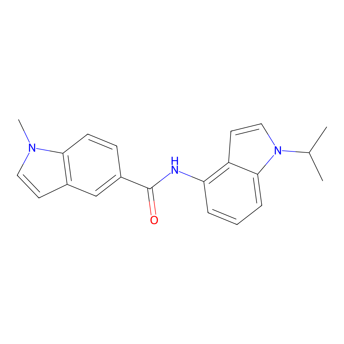 1-methyl-N-[1-(propan-2-yl)-1H-indol-4-yl]-1H-indole-5-carboxamide molecular structure, CAS 1324055-01-7