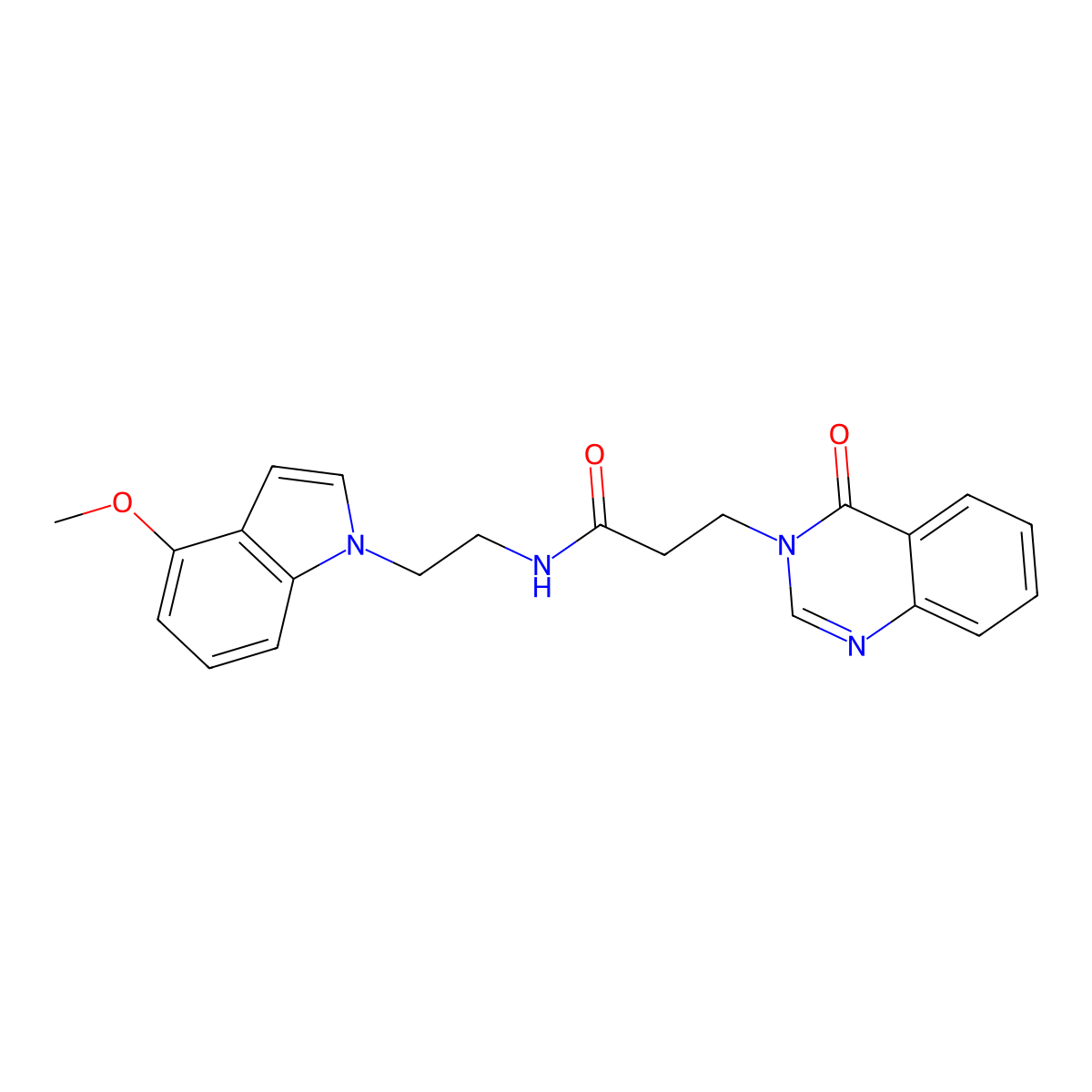 N-[2-(4-methoxy-1H-indol-1-yl)ethyl]-3-(4-oxoquinazolin-3(4H)-yl)propanamide molecular structure, CAS 1324055-13-1