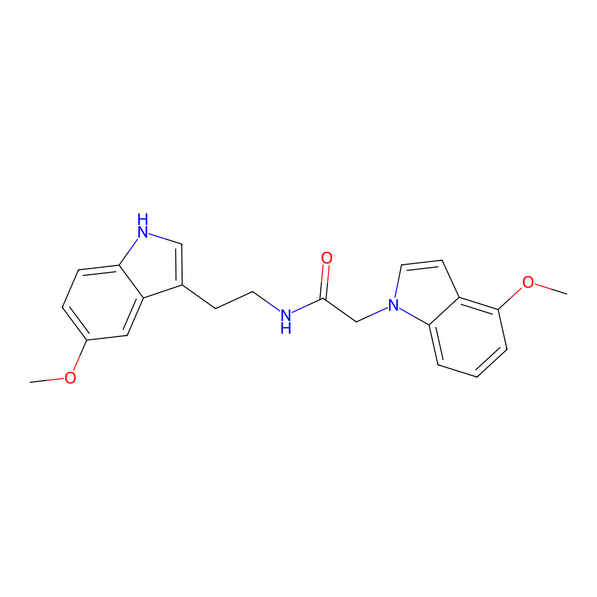 2-(4-methoxy-1H-indol-1-yl)-N-[2-(5-methoxy-1H-indol-3-yl)ethyl]acetamide molecular structure, CAS 1324055-30-2