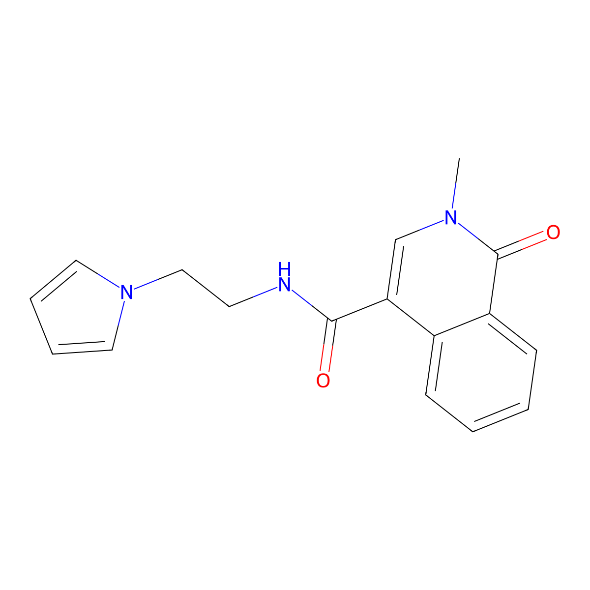 2-methyl-1-oxo-N-[2-(1H-pyrrol-1-yl)ethyl]-1,2-dihydroisoquinoline-4-carboxamide molecular structure, CAS 1324055-35-7