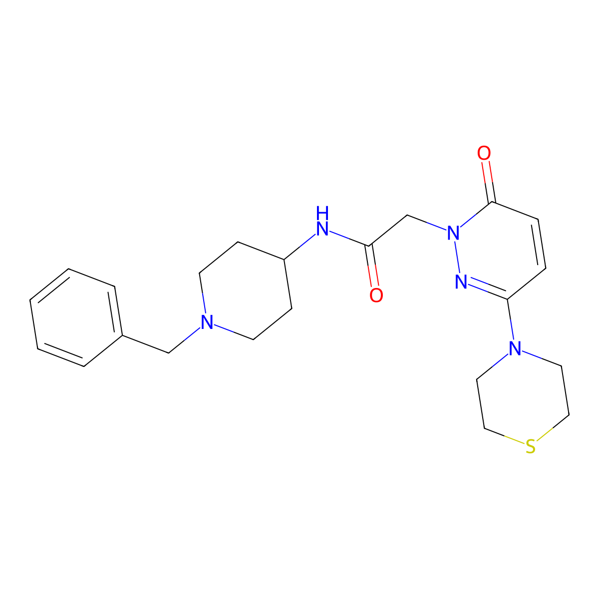 N-(1-benzylpiperidin-4-yl)-2-(6-oxo-3-thiomorpholinopyridazin-1(6H)-yl)acetamide molecular structure, CAS 1324055-74-4