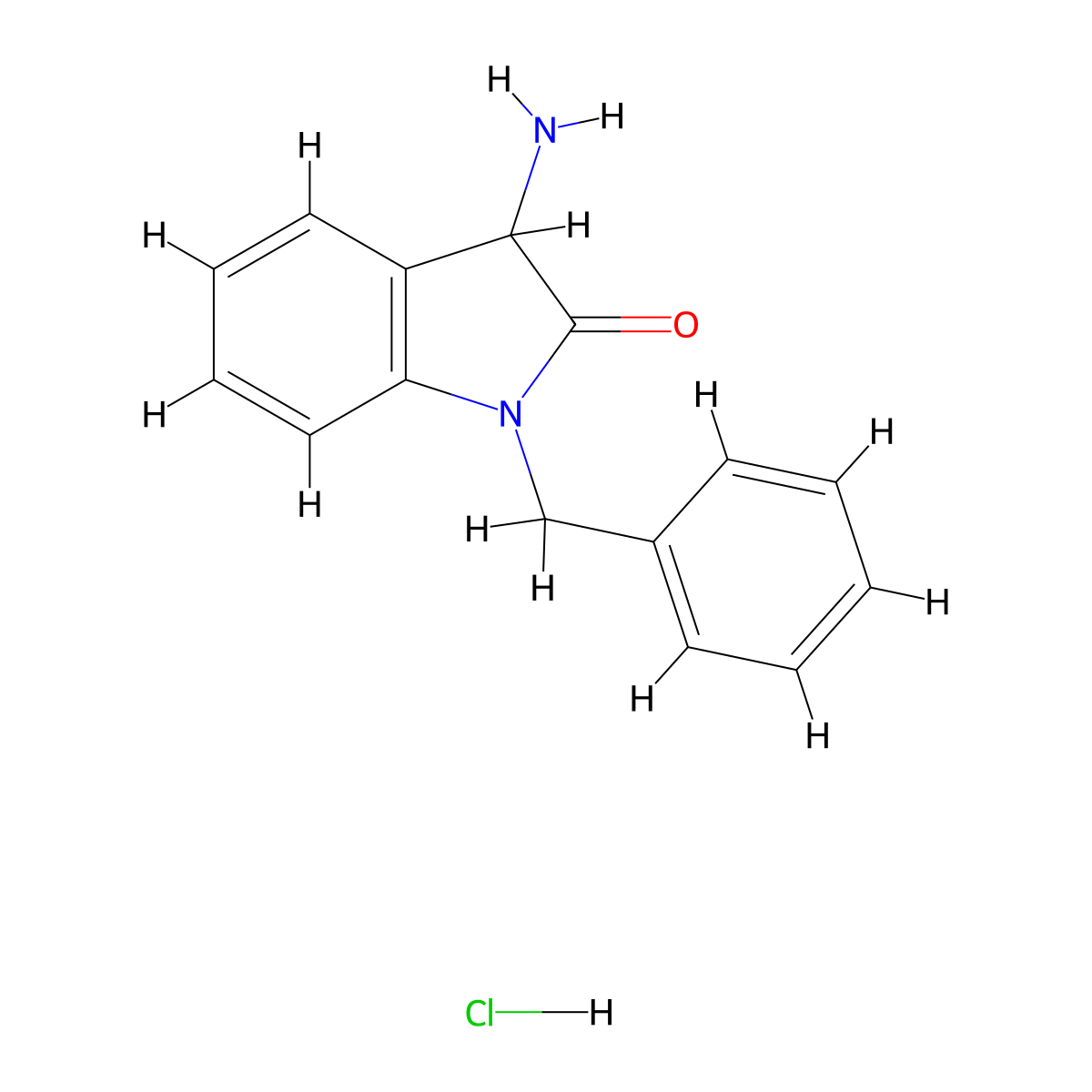 3-Amino-1-benzyl-1,3-dihydro-indol-2-one hydrochloride molecular structure, CAS 1324055-93-7