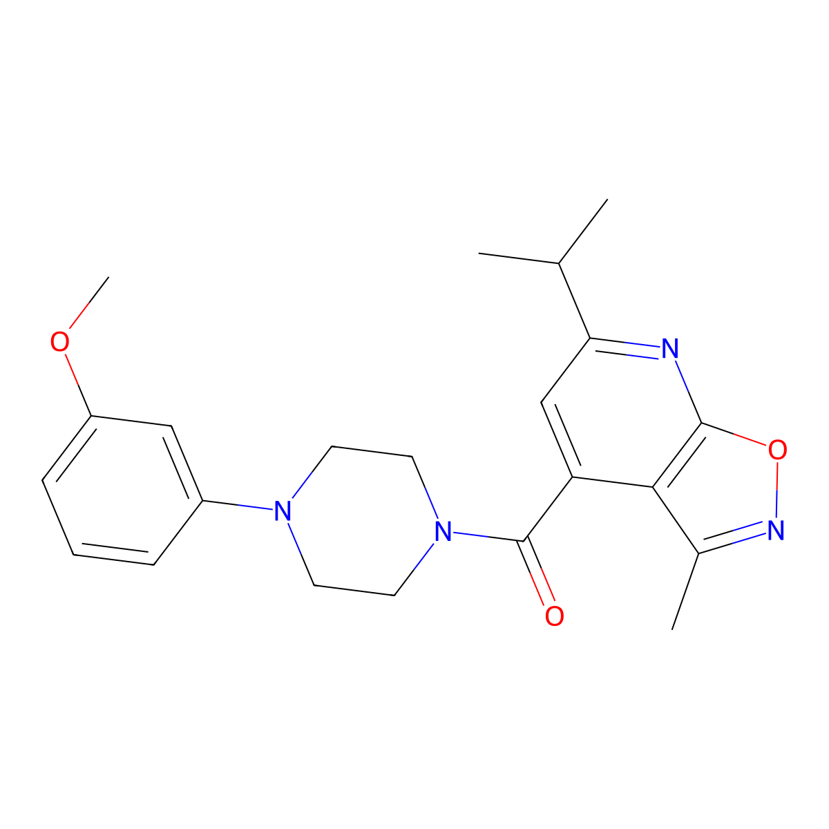 [4-(3-Methoxyphenyl)piperazin-1-yl][3-methyl-6-(propan-2-yl)[1,2]oxazolo[5,4-b]pyridin-4-yl]methanone molecular structure, CAS 1324055-96-0