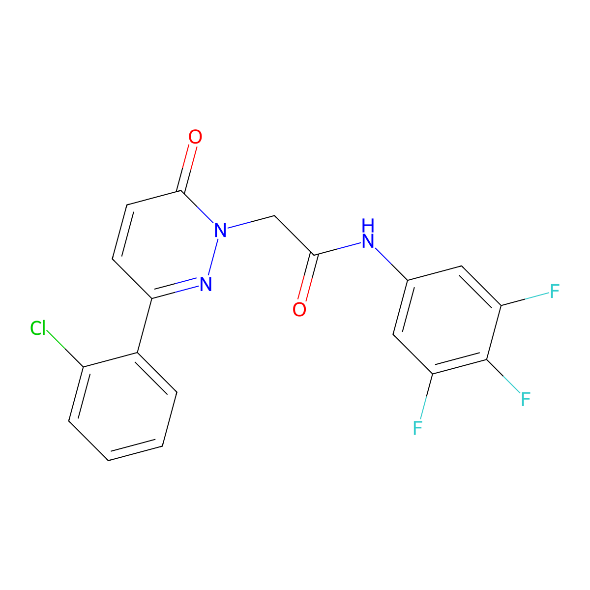 2-[3-(2-chlorophenyl)-6-oxopyridazin-1(6H)-yl]-N-(3,4,5-trifluorophenyl)acetamide molecular structure, CAS 1324055-99-3