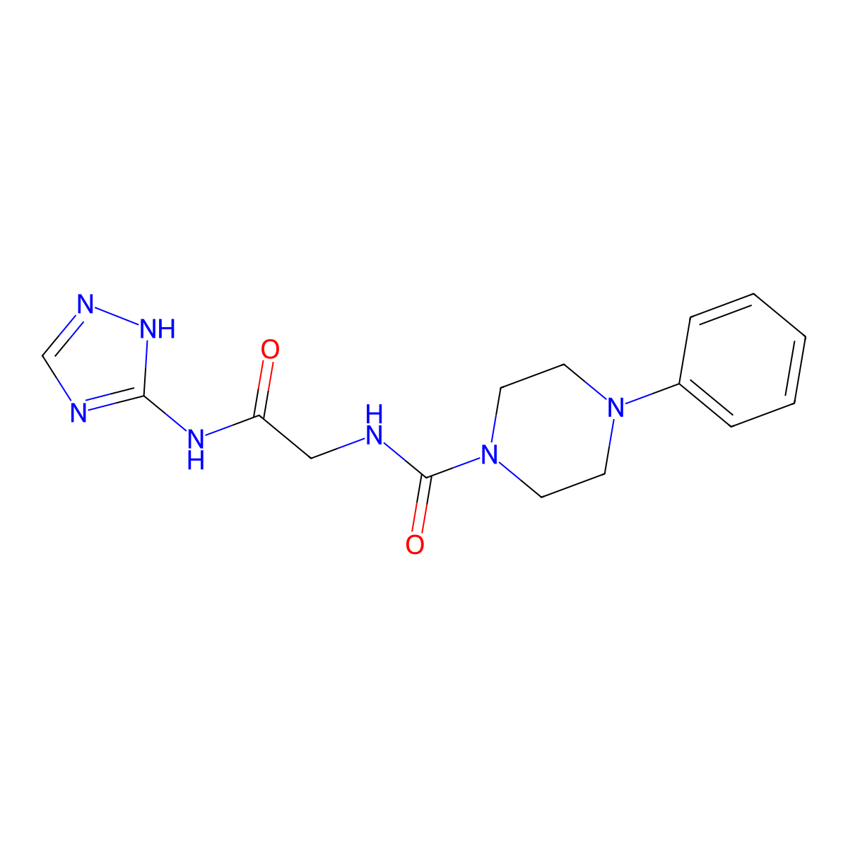 N-[2-oxo-2-(1H-1,2,4-triazol-3-ylamino)ethyl]-4-phenylpiperazine-1-carboxamide molecular structure, CAS 1324056-01-0
