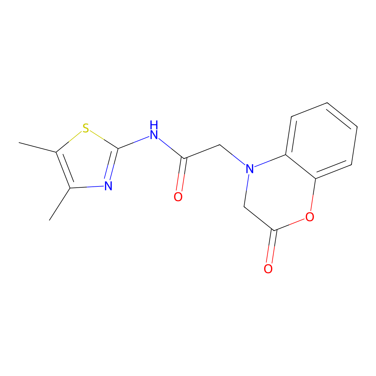 N-(4,5-dimethylthiazol-2-yl)-2-(2-oxo-2H-benzo[b][1,4]oxazin-4(3H)-yl)acetamide molecular structure, CAS 1324056-06-5