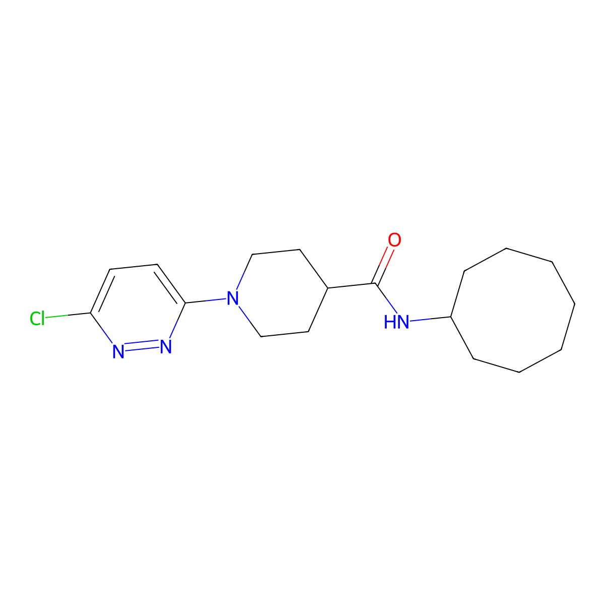 1-(6-chloropyridazin-3-yl)-N-cyclooctylpiperidine-4-carboxamide molecular structure, CAS 1324056-11-2