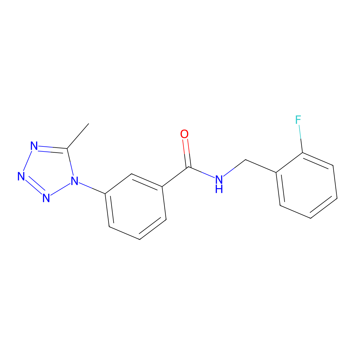 N-(2-fluorobenzyl)-3-(5-methyl-1H-tetrazol-1-yl)benzamide molecular structure, CAS 1324056-16-7