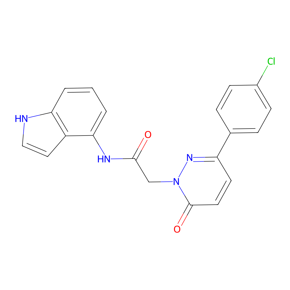 2-[3-(4-chlorophenyl)-6-oxopyridazin-1(6H)-yl]-N-(1H-indol-4-yl)acetamide molecular structure, CAS 1324056-17-8