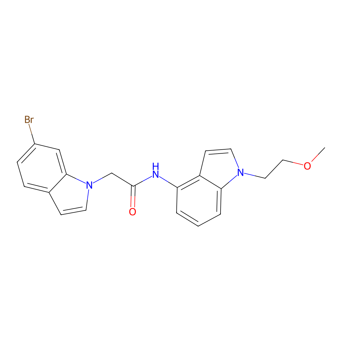 2-(6-bromo-1H-indol-1-yl)-N-[1-(2-methoxyethyl)-1H-indol-4-yl]acetamide molecular structure, CAS 1324056-27-0