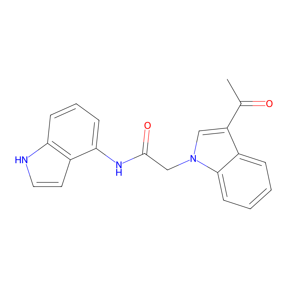 2-(3-acetyl-1H-indol-1-yl)-N-(1H-indol-4-yl)acetamide molecular structure, CAS 1324056-38-3