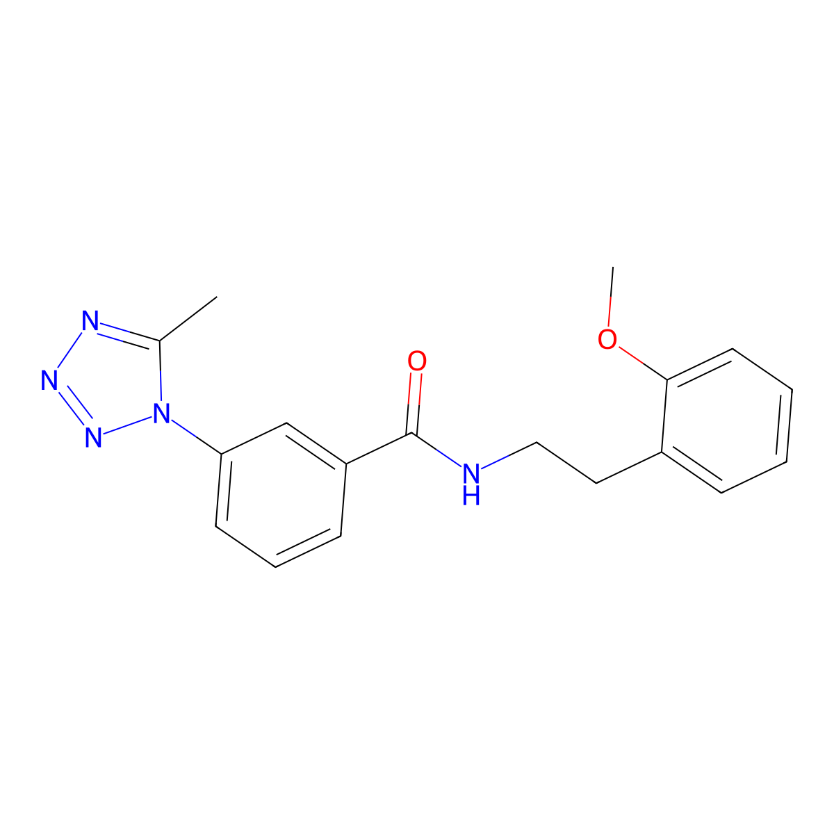 N-[2-(2-methoxyphenyl)ethyl]-3-(5-methyl-1H-tetrazol-1-yl)benzamide molecular structure, CAS 1324056-45-2