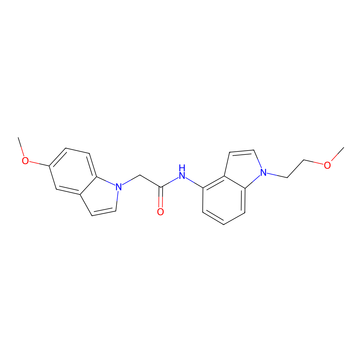 N-[1-(2-methoxyethyl)-1H-indol-4-yl]-2-(5-methoxy-1H-indol-1-yl)acetamide molecular structure, CAS 1324056-48-5