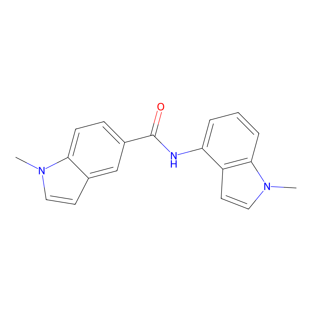 1-methyl-N-(1-methyl-1H-indol-4-yl)-1H-indole-5-carboxamide molecular structure, CAS 1324056-50-9