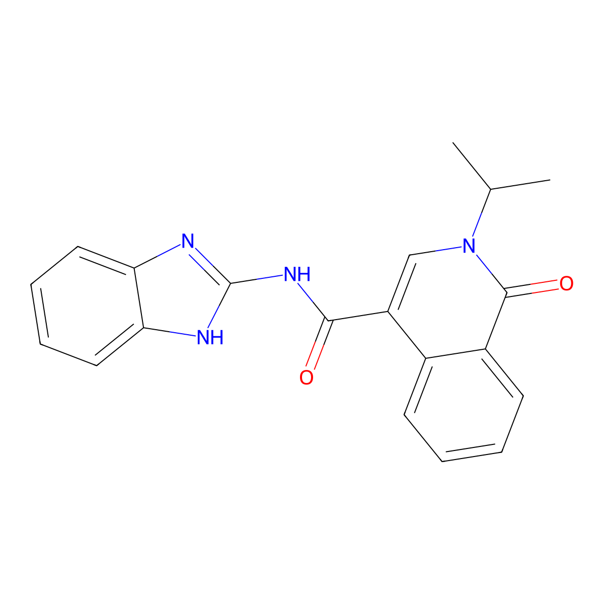 N-(1H-benzimidazol-2-yl)-1-oxo-2-(propan-2-yl)-1,2-dihydroisoquinoline-4-carboxamide molecular structure, CAS 1324056-57-6