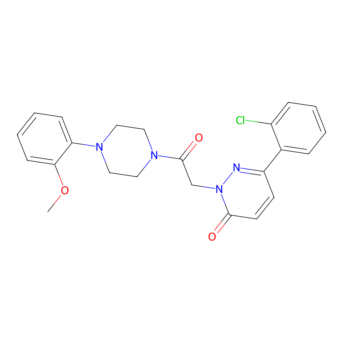 6-(2-chlorophenyl)-2-{2-[4-(2-methoxyphenyl)piperazin-1-yl]-2-oxoethyl}pyridazin-3(2H)-one molecular structure, CAS 1324056-74-7