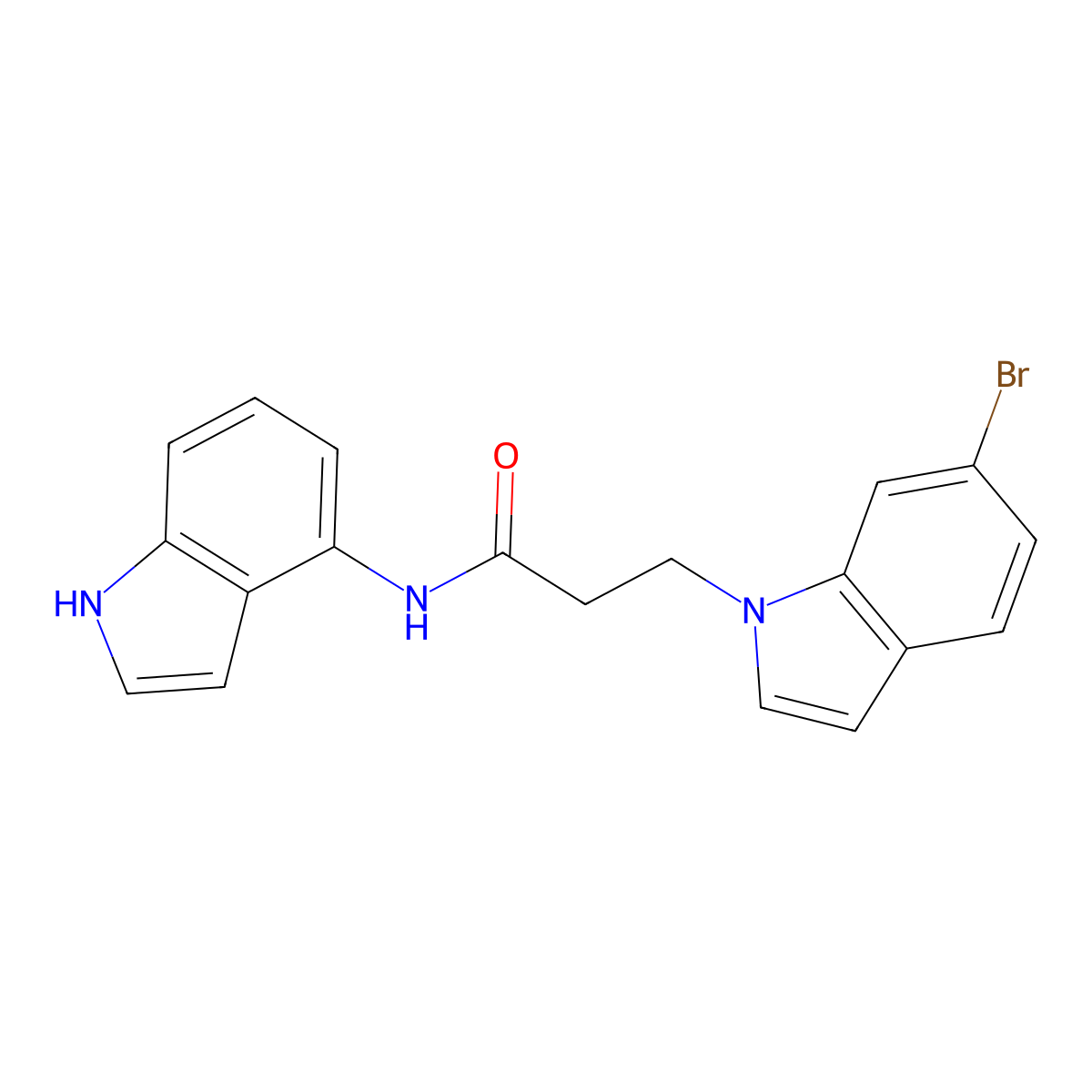 3-(6-bromo-1H-indol-1-yl)-N-(1H-indol-4-yl)propanamide molecular structure, CAS 1324056-82-7