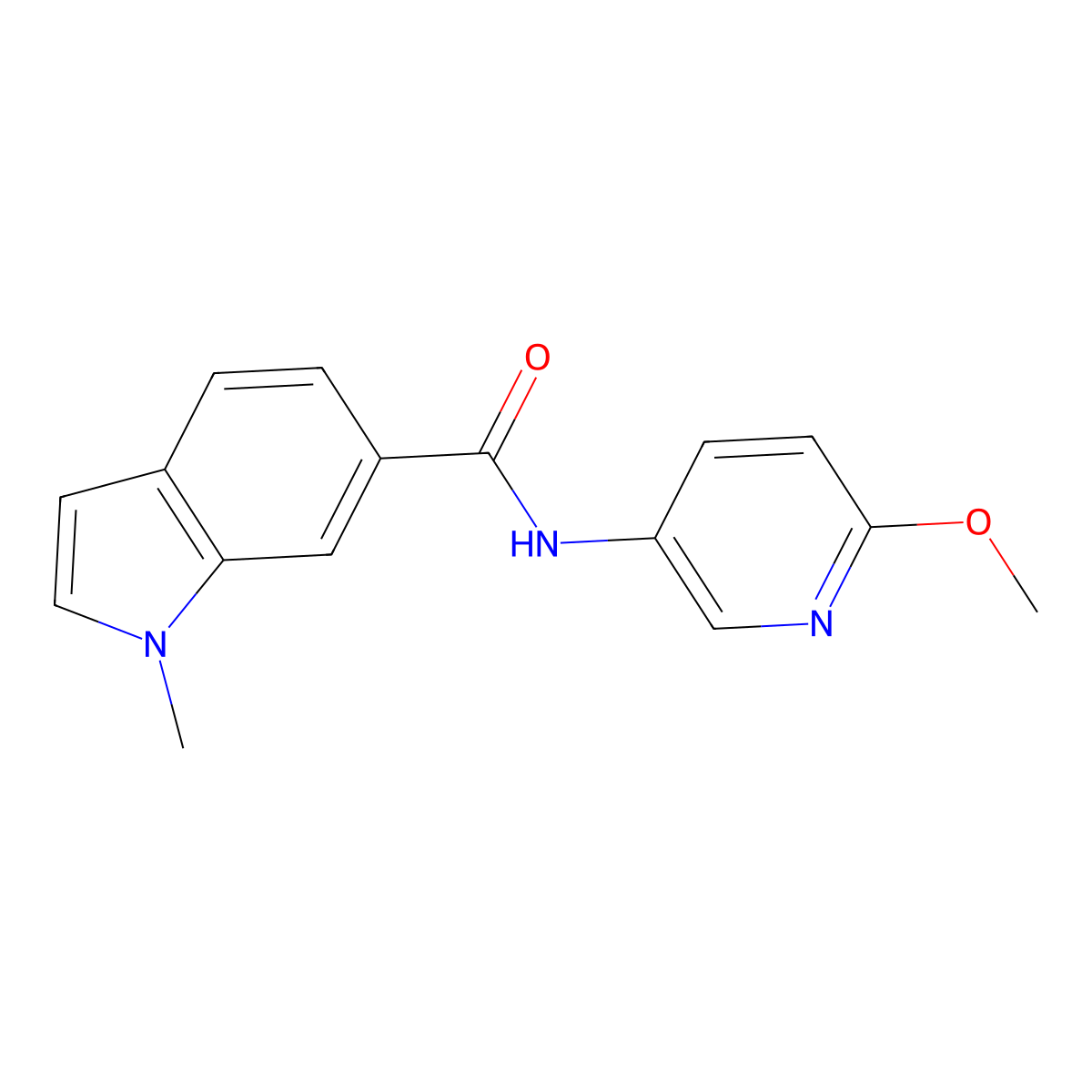N-(6-methoxypyridin-3-yl)-1-methyl-1H-indole-6-carboxamide molecular structure, CAS 1324056-92-9