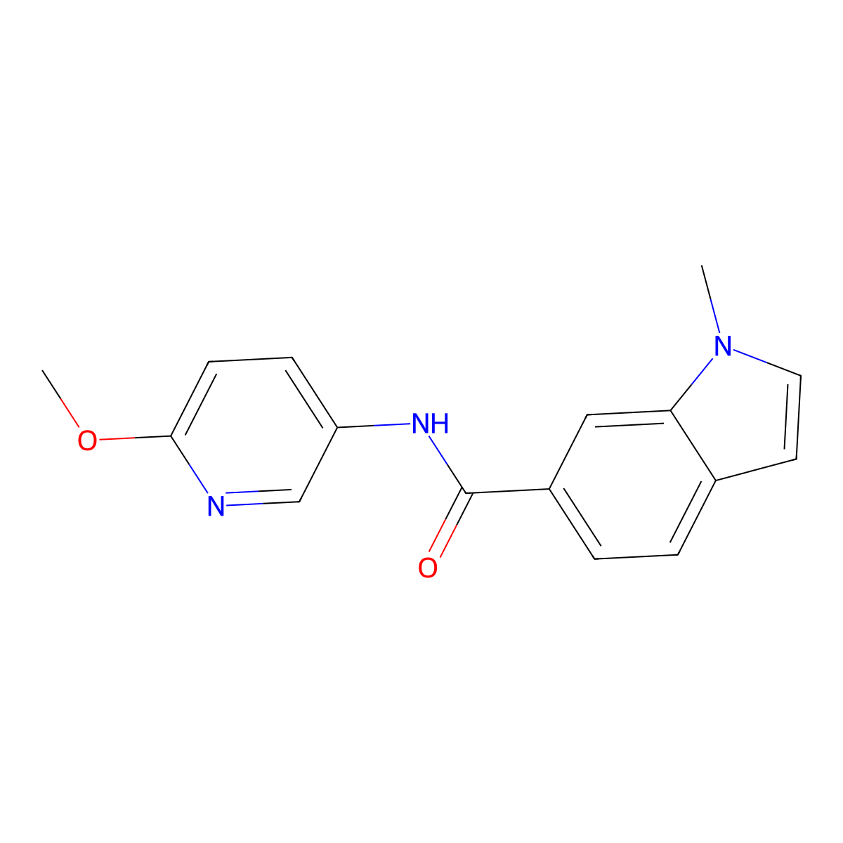 N-(6-methoxypyridin-3-yl)-1-methyl-1H-indole-6-carboxamide molecular structure, CAS 1324056-92-9