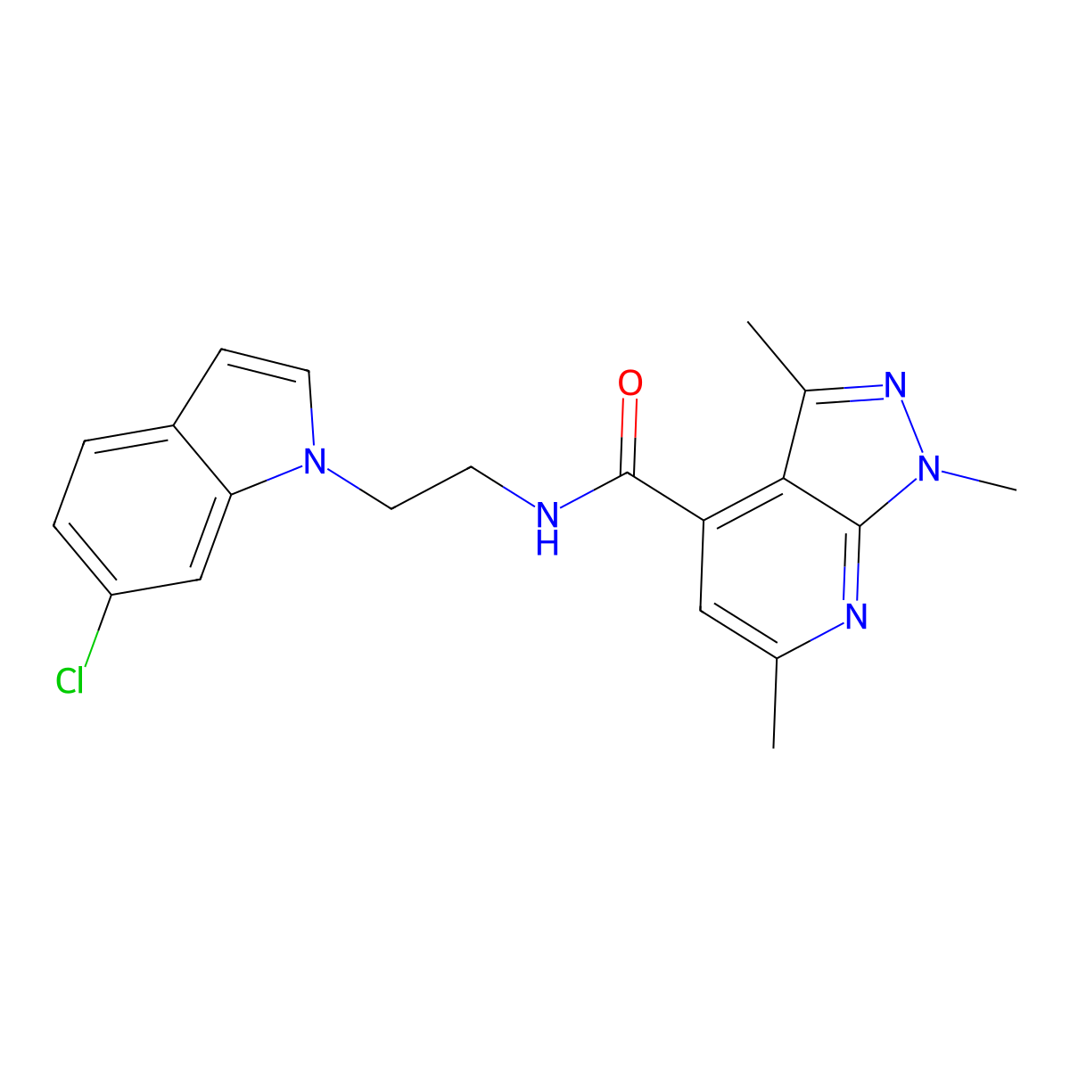 N-[2-(6-chloro-1H-indol-1-yl)ethyl]-1,3,6-trimethyl-1H-pyrazolo[3,4-b]pyridine-4-carboxamide molecular structure, CAS 1324056-98-5