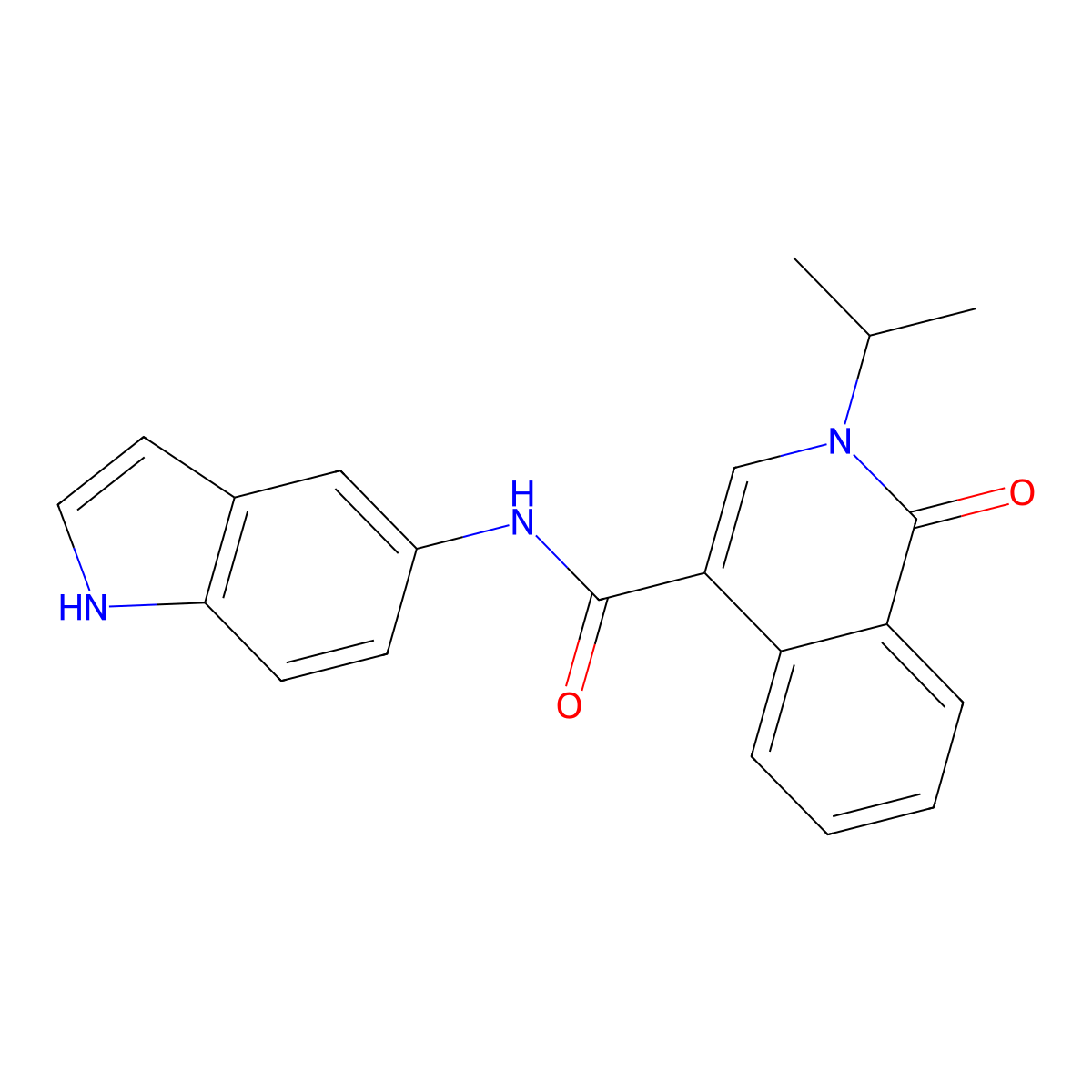 N-(1H-indol-5-yl)-1-oxo-2-(propan-2-yl)-1,2-dihydroisoquinoline-4-carboxamide molecular structure, CAS 1324057-04-6