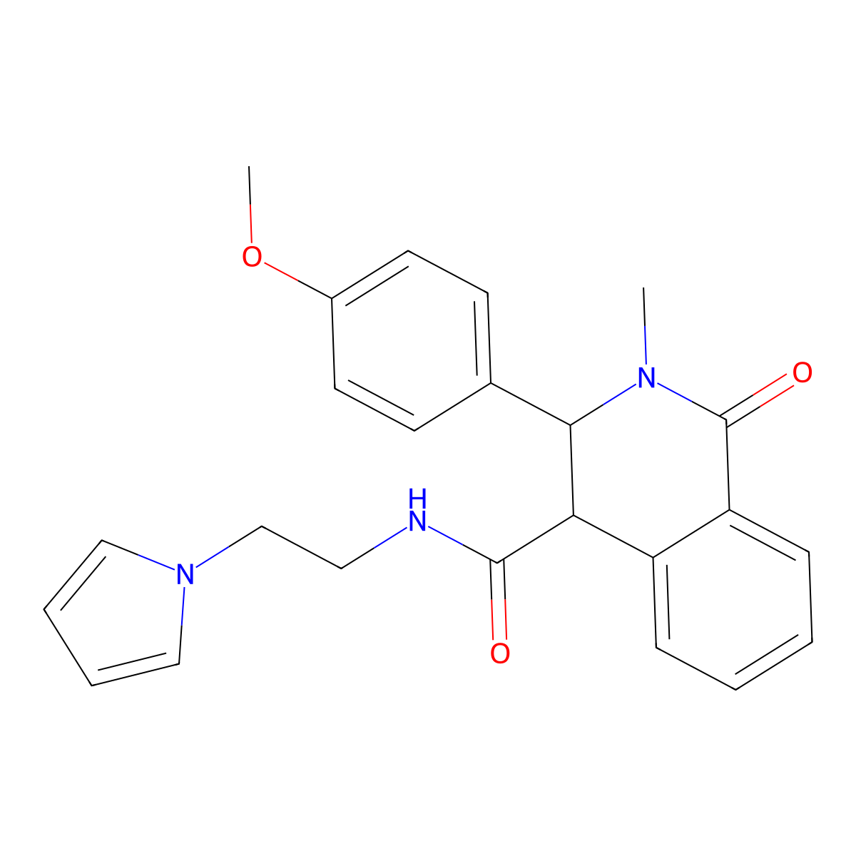 3-(4-methoxyphenyl)-2-methyl-1-oxo-N-[2-(1H-pyrrol-1-yl)ethyl]-1,2,3,4-tetrahydroisoquinoline-4-carboxamide molecular structure, CAS 1324057-16-0