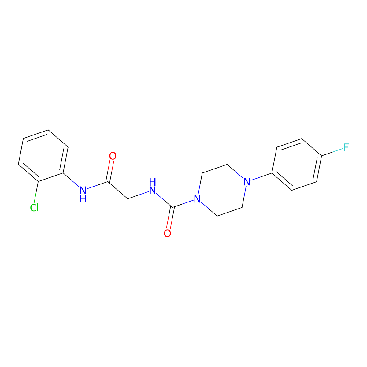 N-{2-[(2-chlorophenyl)amino]-2-oxoethyl}-4-(4-fluorophenyl)piperazine-1-carboxamide molecular structure, CAS 1324057-20-6