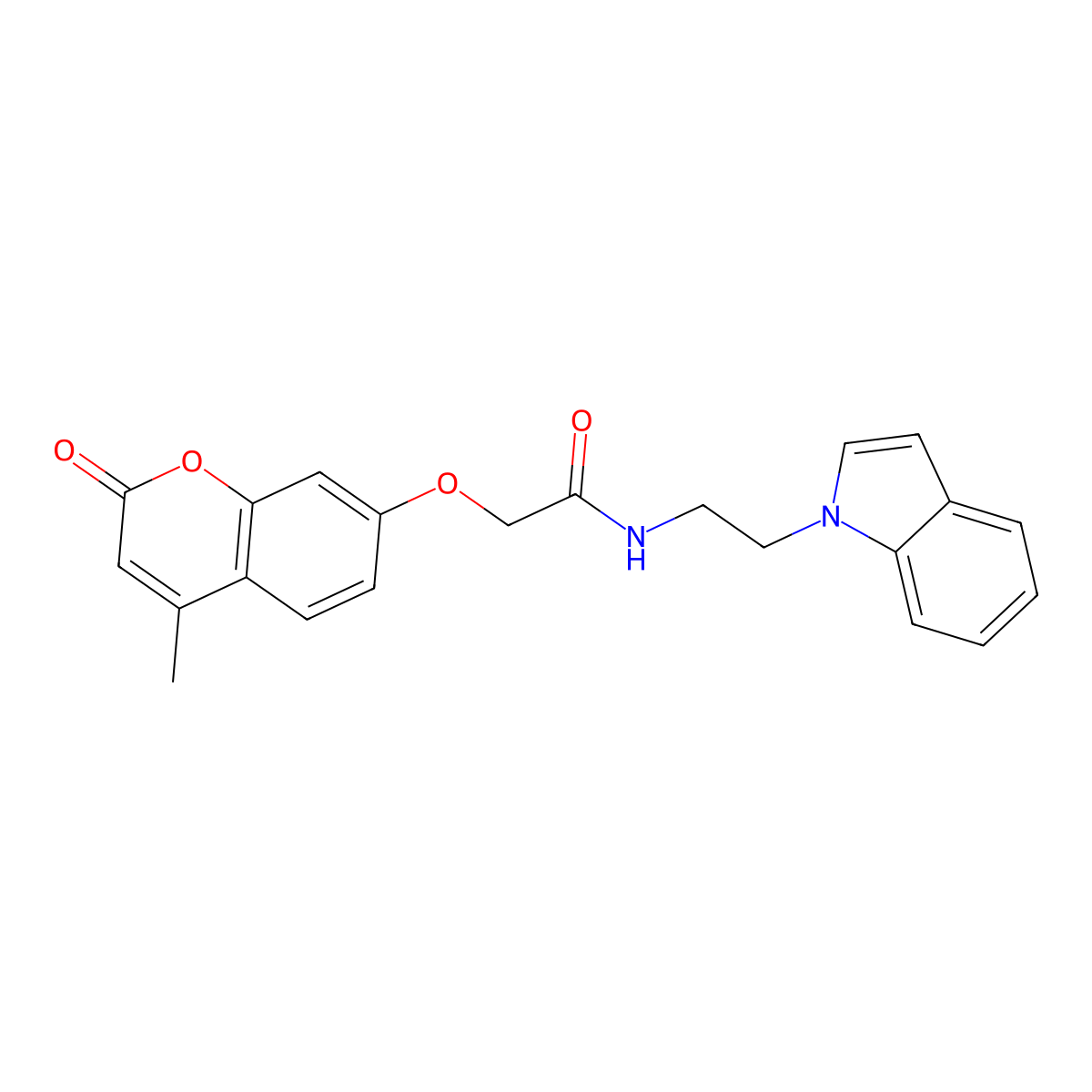 N-[2-(1H-indol-1-yl)ethyl]-2-[(4-methyl-2-oxo-2H-chromen-7-yl)oxy]acetamide molecular structure, CAS 1324057-27-3