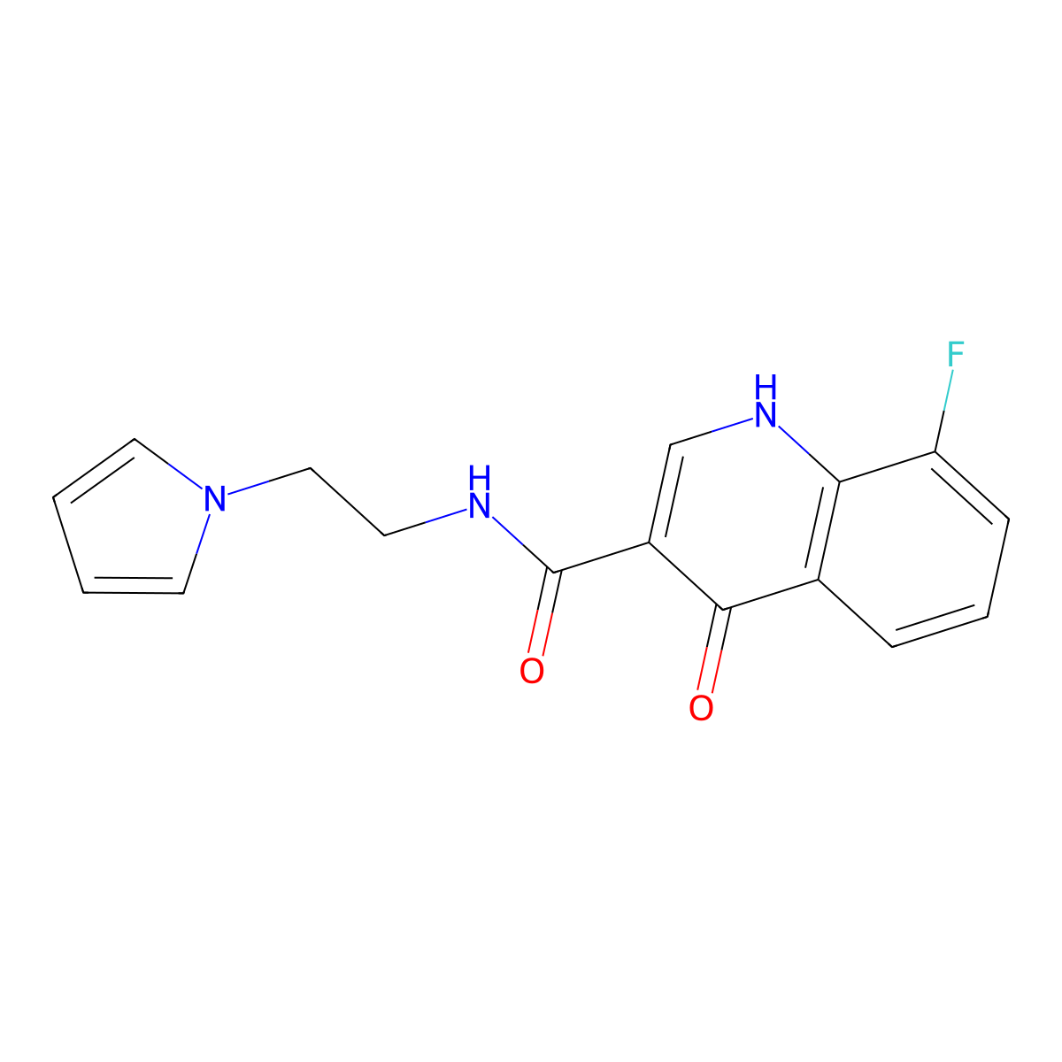 8-fluoro-4-hydroxy-N-[2-(1H-pyrrol-1-yl)ethyl]quinoline-3-carboxamide molecular structure, CAS 1324057-43-3