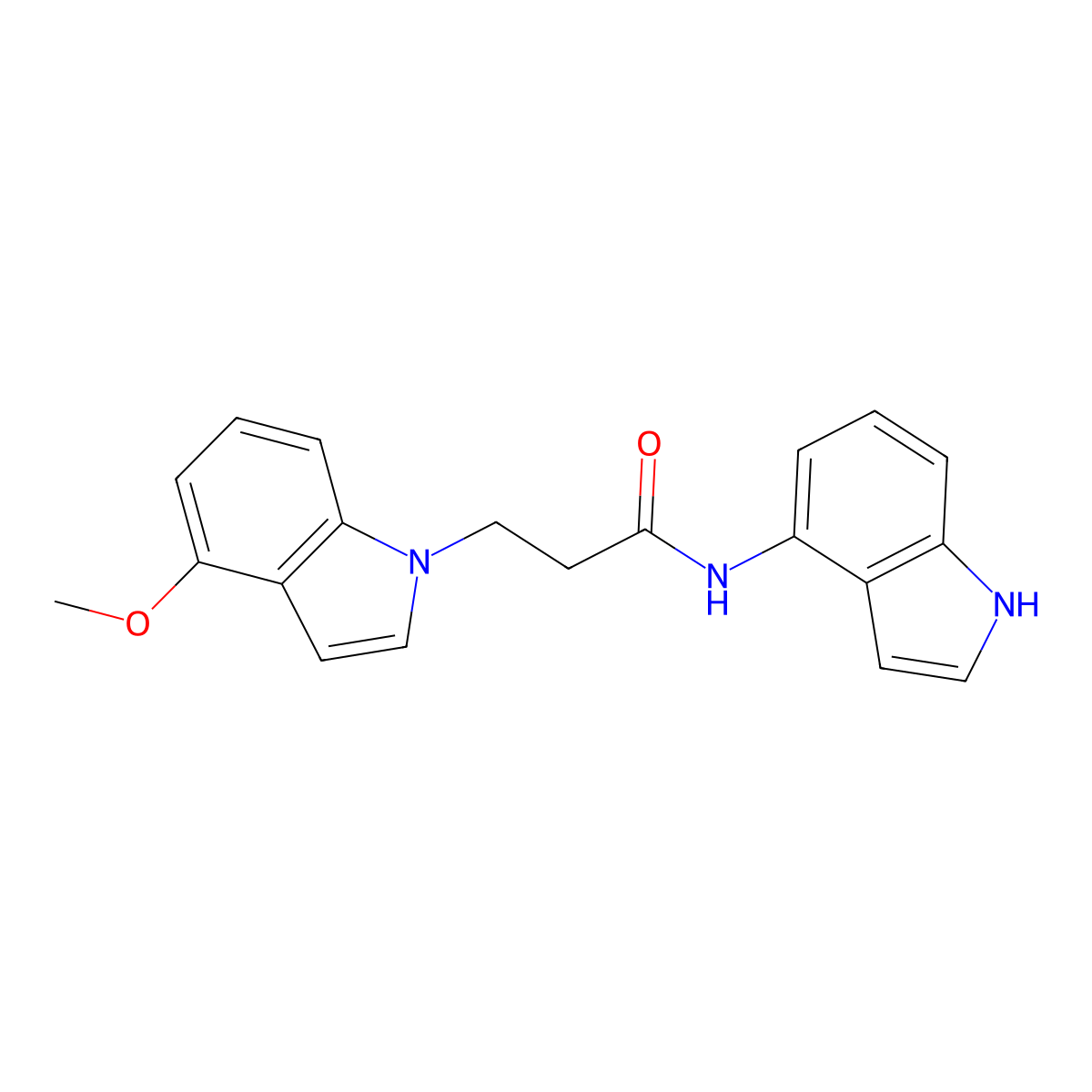 N-(1H-indol-4-yl)-3-(4-methoxy-1H-indol-1-yl)propanamide molecular structure, CAS 1324057-65-9
