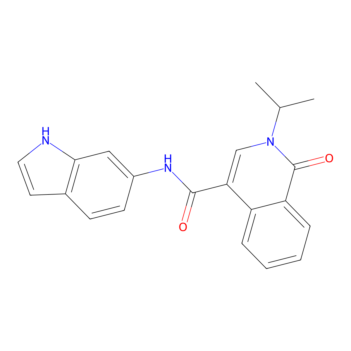 N-(1H-indol-6-yl)-1-oxo-2-(propan-2-yl)-1,2-dihydroisoquinoline-4-carboxamide molecular structure, CAS 1324057-69-3