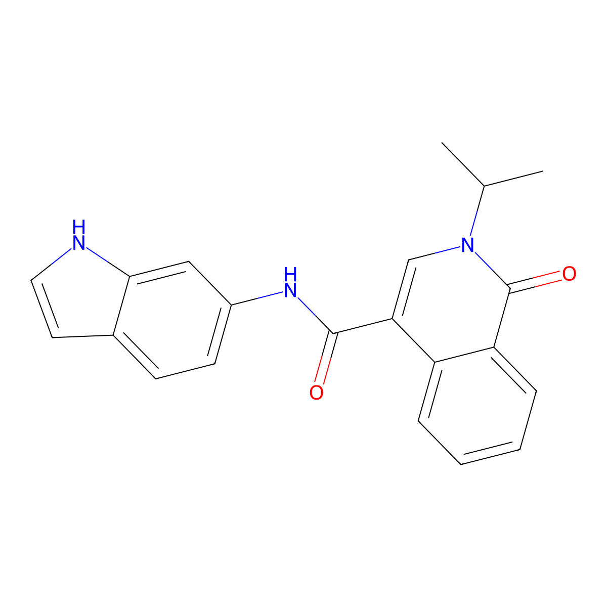 N-(1H-indol-6-yl)-1-oxo-2-(propan-2-yl)-1,2-dihydroisoquinoline-4-carboxamide molecular structure, CAS 1324057-69-3