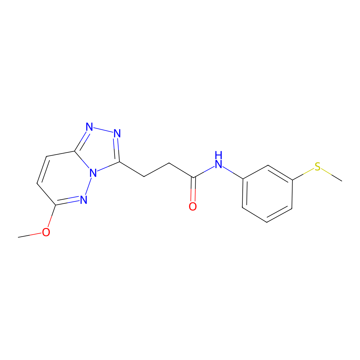 3-(6-methoxy[1,2,4]triazolo[4,3-b]pyridazin-3-yl)-N-[3-(methylsulfanyl)phenyl]propanamide molecular structure, CAS 1324057-70-6
