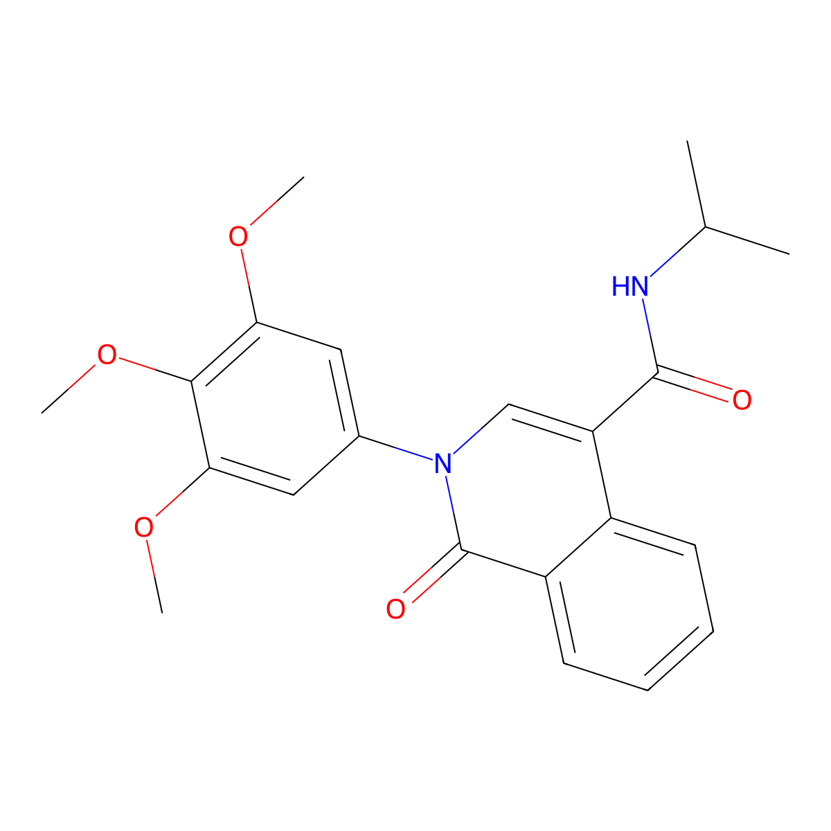 1-oxo-N-(propan-2-yl)-2-(3,4,5-trimethoxyphenyl)-1,2-dihydroisoquinoline-4-carboxamide molecular structure, CAS 1324057-82-0